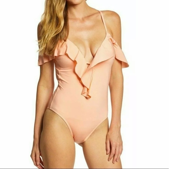 KENNETH Cole 'Ready To Ruffle' One Piece Swimsuit - Picture 1 of 5